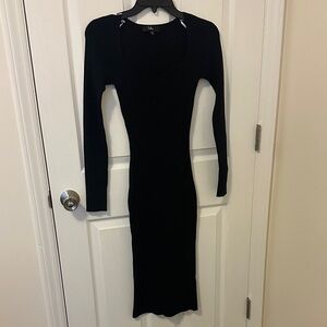 Lulu's Classic Black Long Sleeve Dress